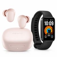 Combo Xiaomi Audífonos Redmi Buds 6 Play Rosado Más Smart Band 11 Active Negro