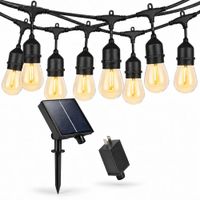 Guirnalda de Luces Dual 10 Metros 20 Focos Solar y Corriente con Adaptador