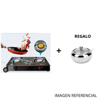 Cocina de mesa a Gas de 2 Hornillas vitrocerámico REGALO