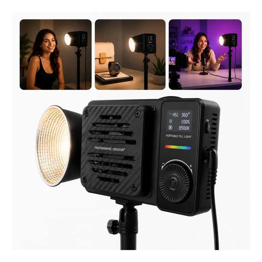 Luz LED RGB MX100 Portátil para Fotografía