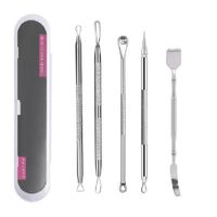 Extractor Removedor Puntos Negros Espátula Genérico Saca Comedones 5 Pcs