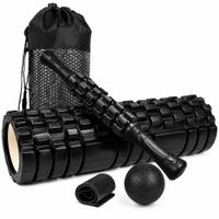 Foam Roller 45 Cm 4 En 1 Rodillo Maso Banda Bola De Masaje Negro