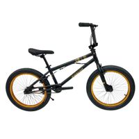 BICICLETA BMX FREESTYLE DE ALUMINIO CON ROTOR 360 Y 4 PEGS NEGRO CON DORADO