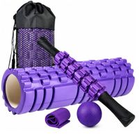 Foam Roller 45 Cm 4 En 1 Rodillo Maso Banda Bola De Masaje Morado