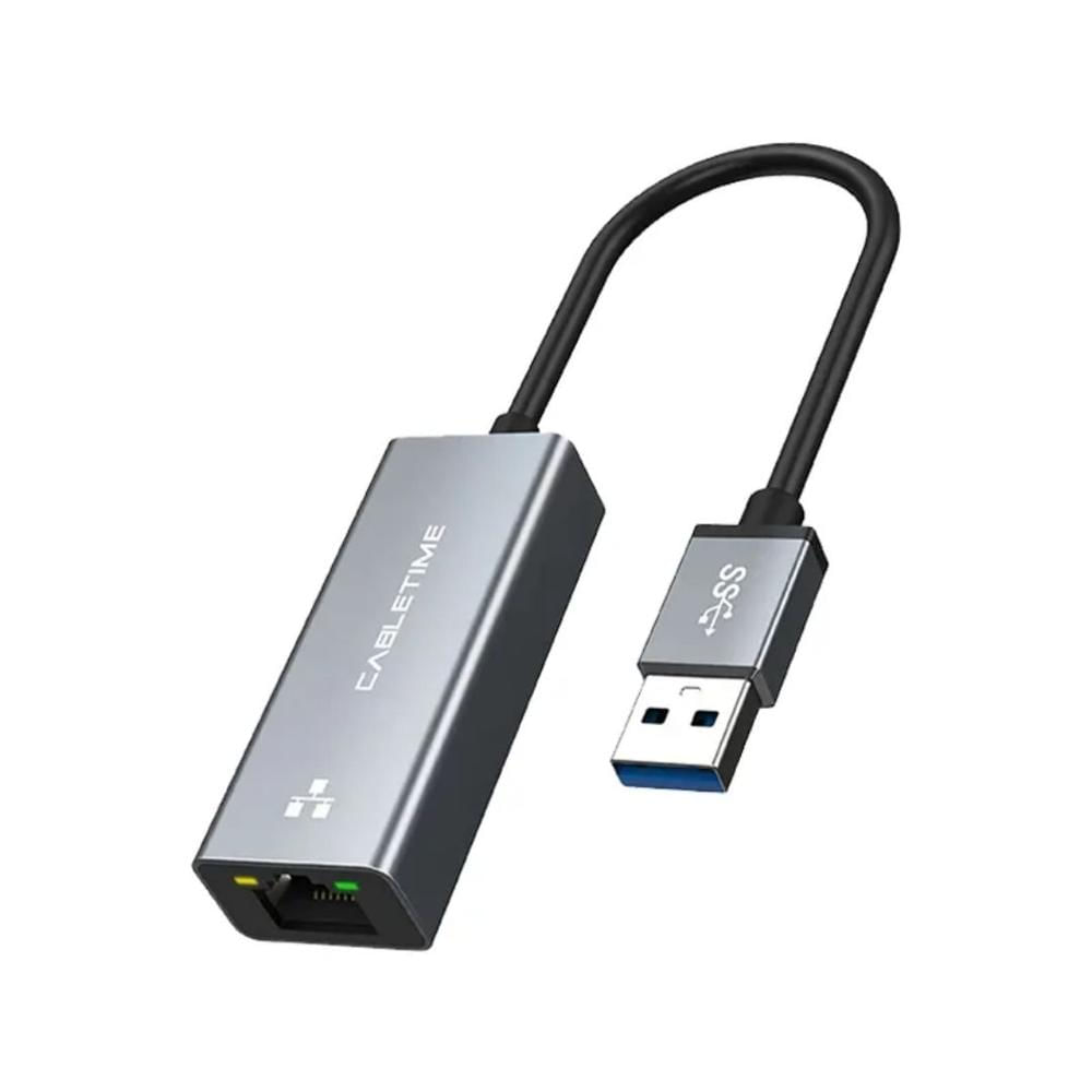 Adaptador de red USB-A 3.0 a RJ45 Gigabit - CABLETIME | CB50G