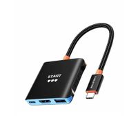 Adaptador de USB-C a HDMI 4K, USB-A 3.0, USB-C PD 100W (Nintendo Switch2/1) - CABLETIME | CBS1B