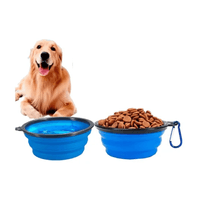 Plato Plegable Portátil Para Mascotas - Azul