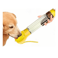Bebedero portátil 4 en 1 para mascotas 500ml - Amarillo