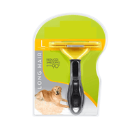 Cepillo Peine Deslanador Tipo Furminator Para Perros y Gatos Talla L - Amarillo