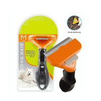 Cepillo Peine Deslanador Tipo Furminator Para Perros y Gatos Talla M - Anaranjado