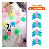 Pack4 Herramienta para Lavado Deserredante de Ropa Multicolor Textil YRegalo Sticker