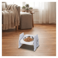 Comedero Elevado Con Plato Metálico Para Perros y Gatos