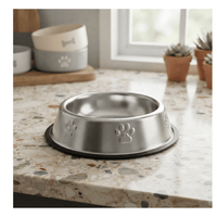 Plato de Acero Grande XL Para Alimento de Mascotas