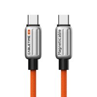 Cable USB-C magnético 240W de 2M (Naranja) - CABLETIME | CU06L