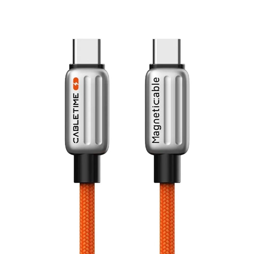 Cable USB-C magnético 240W de 2M (Naranja) - CABLETIME | CU06L