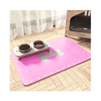 Tapete Antideslizante para Comida de Mascotas - 60 x 90 - Rosado