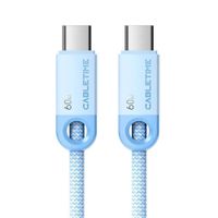Cable USB-C Trenzado 60W de 2M (Celeste) - CABLETIME | CUP3L