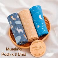 Manta Muselina para Bebé Algodón Pack x 3 Unidades SMT54