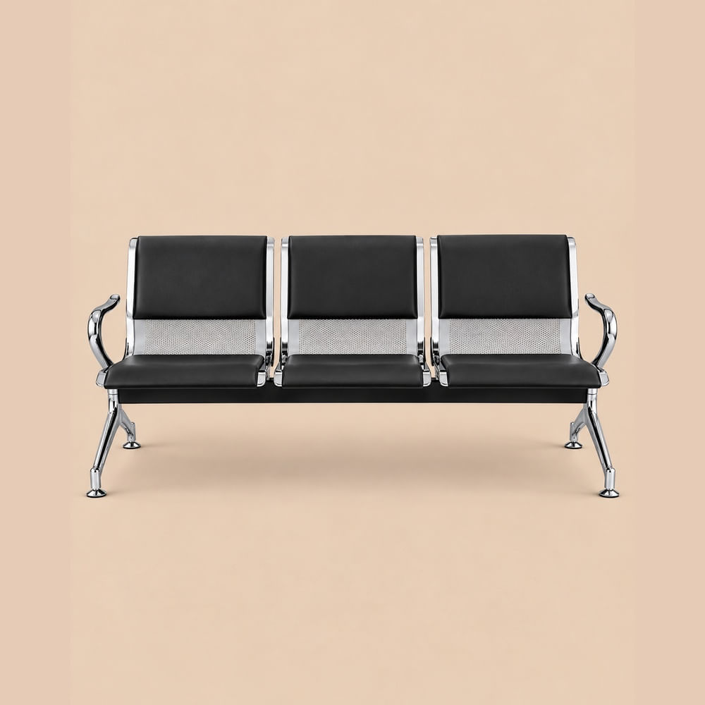 Banqueta 3 Asientos Morgan Ventitas Home Negro