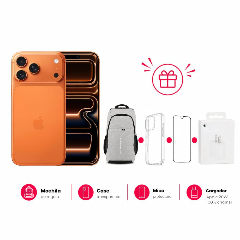 iPhone 17 PRO MAX 256gb chip fisico color Naranja mas regalos