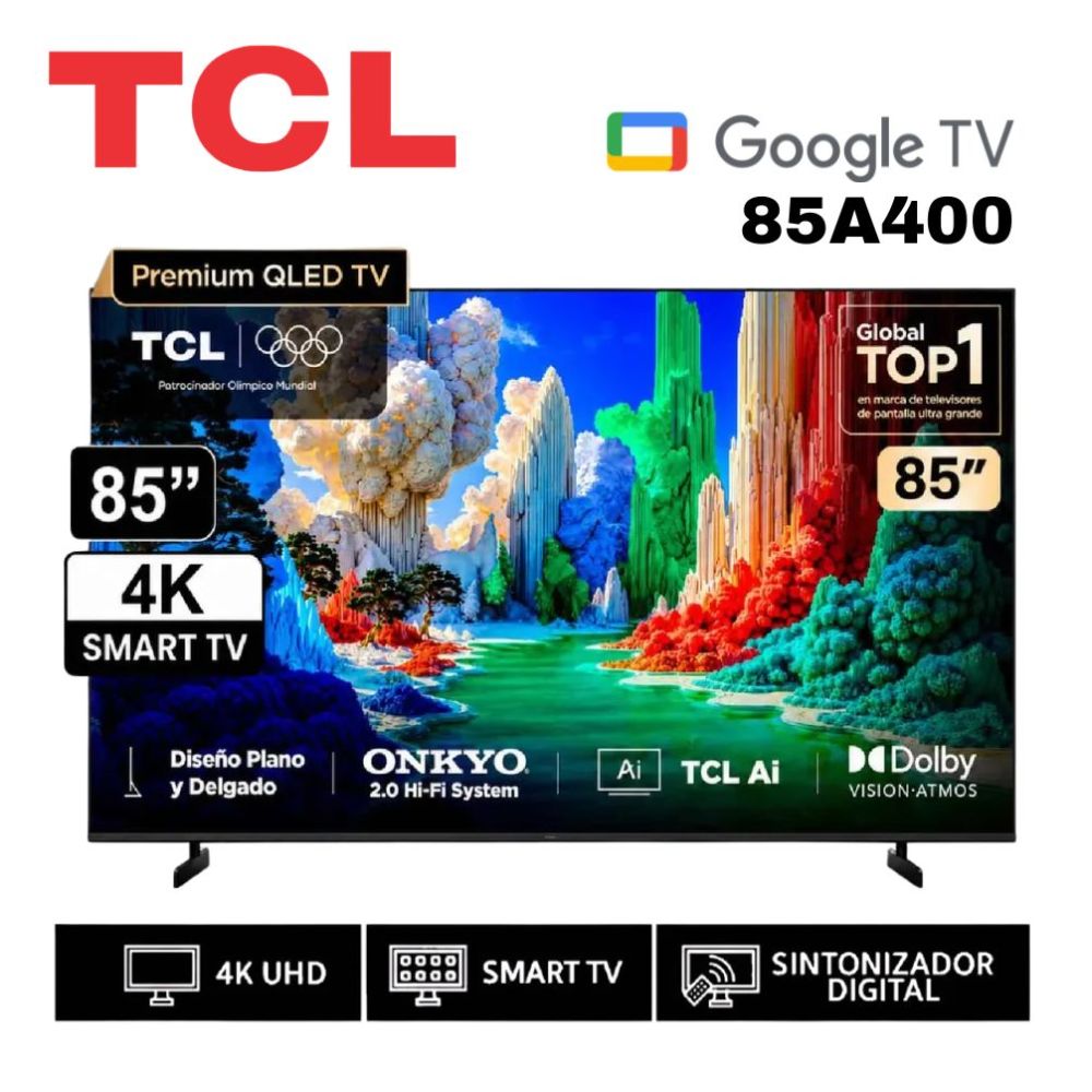TCL 85 Qled Premium Ultra HD 4k Smart Tv 85A400 Google TV