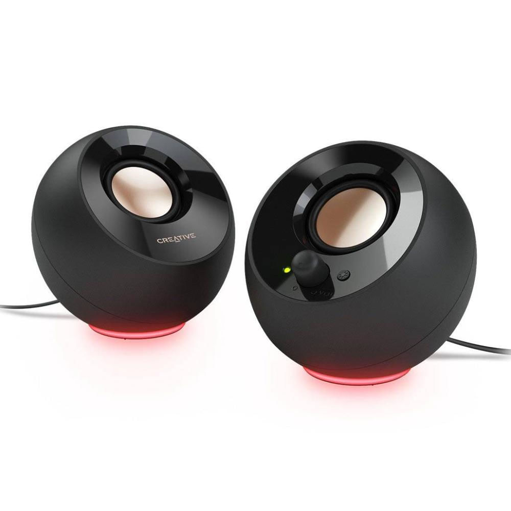 Parlante 2.0 Creative Pebble SE RGB USB-C y 3.5mm - Negro