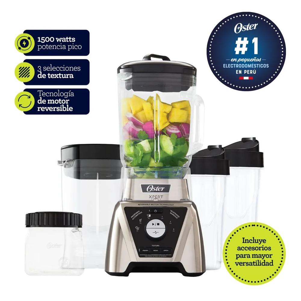 Licuadora Xpert con Control de Textura con Blend-N-Go de 750 ml Acero Oster BLST3B CAG 053