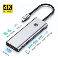 Hub Adaptador 9 en 1 Tipo C a HDMI 4K 60hz USB Audio PD100W