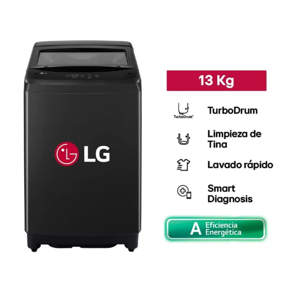 Lavadora automatica LG 13 KG WT13OBVTB Negro