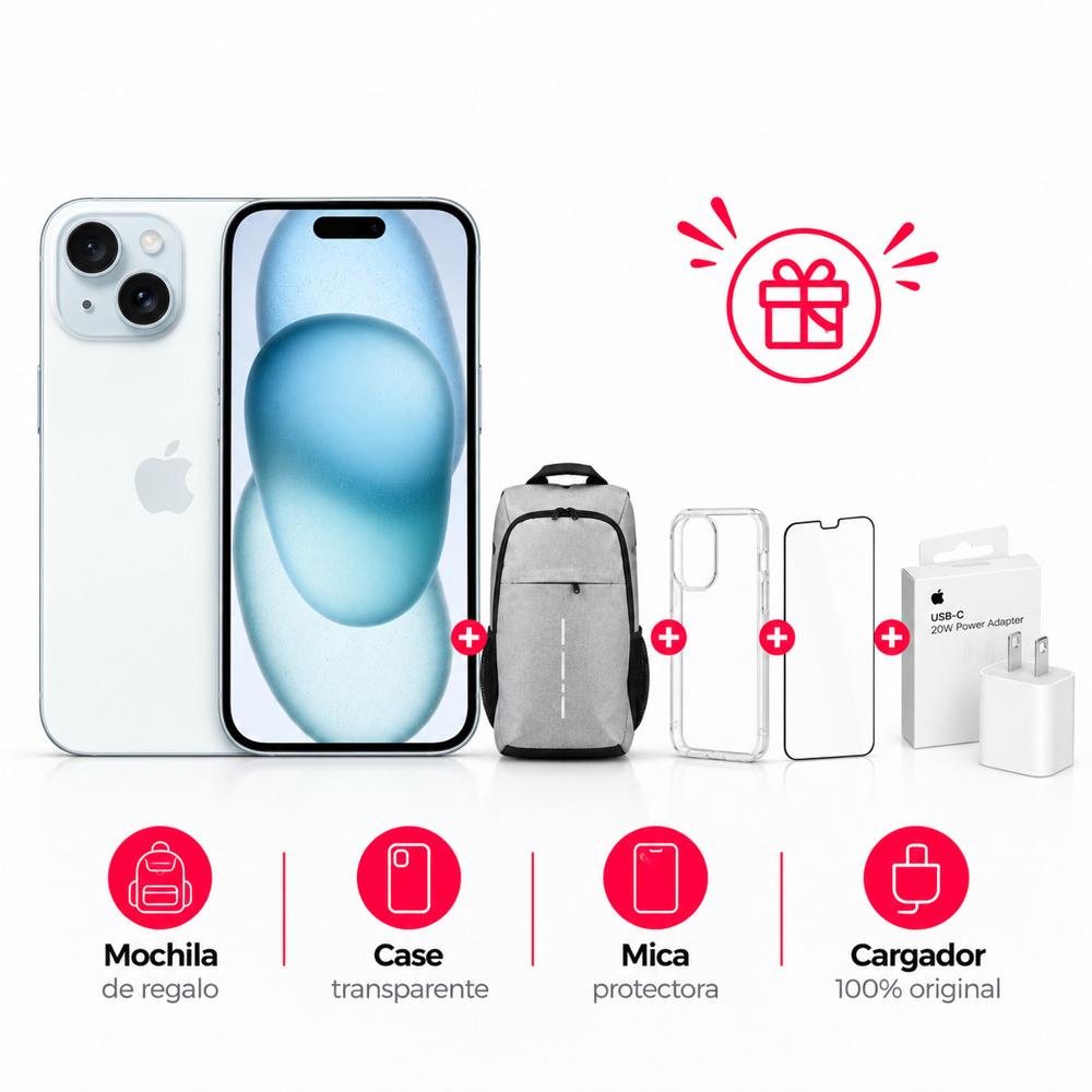 apple iphone 15 128gb esim celeste más regalos