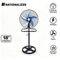 Ventiladores 3 en 1 Nationalizer NNA 45MPT 60 Watts Plateado