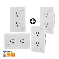 COMBO VTA: 4 Tomacorrientes Inteligentes Doble Blanco