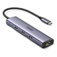 UGREEN Hub USB-C 4 en 1 RJ45 Gigabit 3 USB 3.0 5Gbps CM475 - 60600