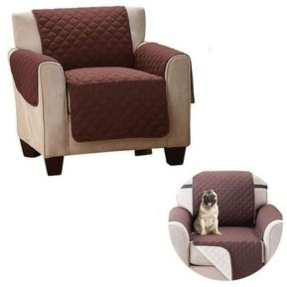 Cobertor de 1 cuerpo reversible Marron con Beige