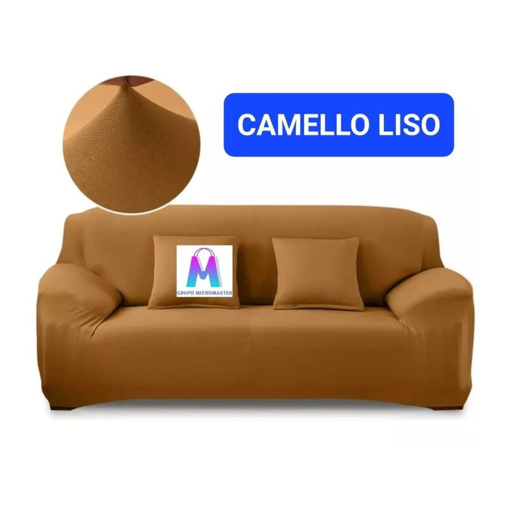 Fundas de sillones Set spandex 3-2-1 color Camello Oscuro liso