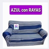 Forros Spandex modular L 3-2-1 Azul Rayas Blancas