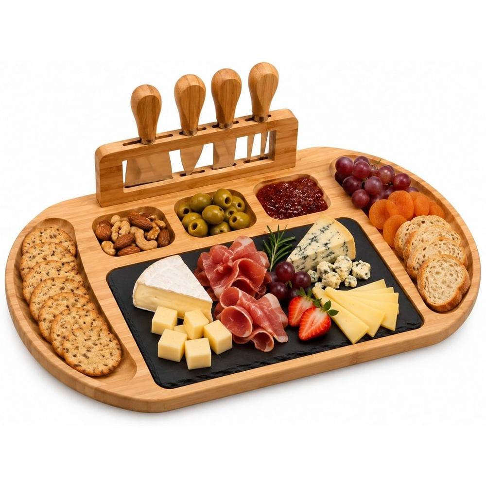 Tabla para aperitivos Con 4 Mini utencilios