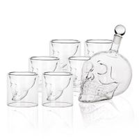SET BOTELLA CALAVERA 1 LITRO + 12 VASITOS