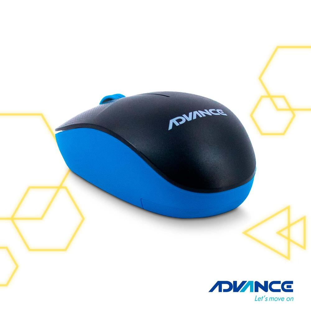 Mouse Inalámbrico Advance ADV1238 Blue USB 1200 DPI 3 Botones