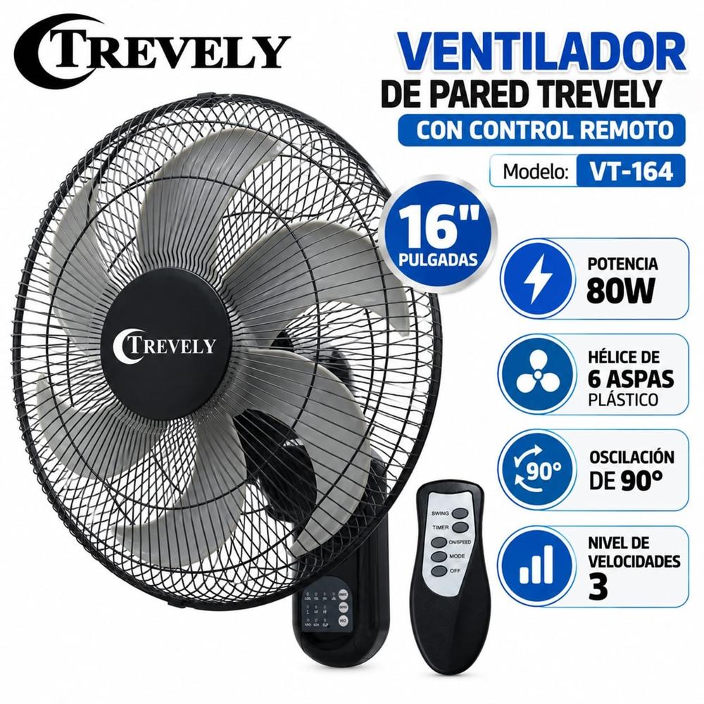 VENTILADOR DE PARED TREVELY 16 PULGADAS VT-16416