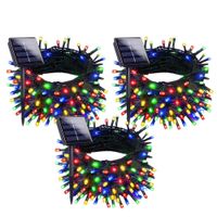 Pack 3 Luces Navideñas Solares 20m 300 LED Multicolor con Control