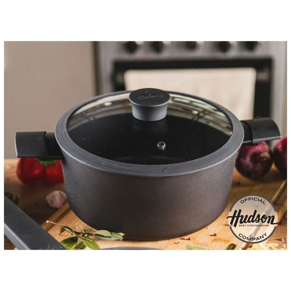 Cacerola / Olla de Aluminio Antiadherente Daily 28cm con Tapa HUDSON