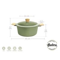 Cacerola / Olla Antiadherente Olive 24cm con Tapa HUDSON