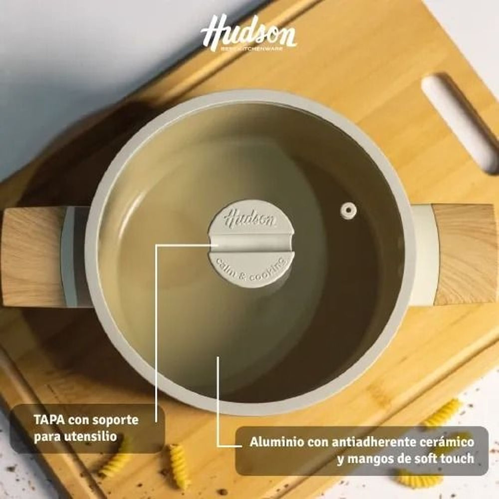 Cacerola / Olla Antiadherente Cerámico 20cm Harmony con Tapa HUDSON