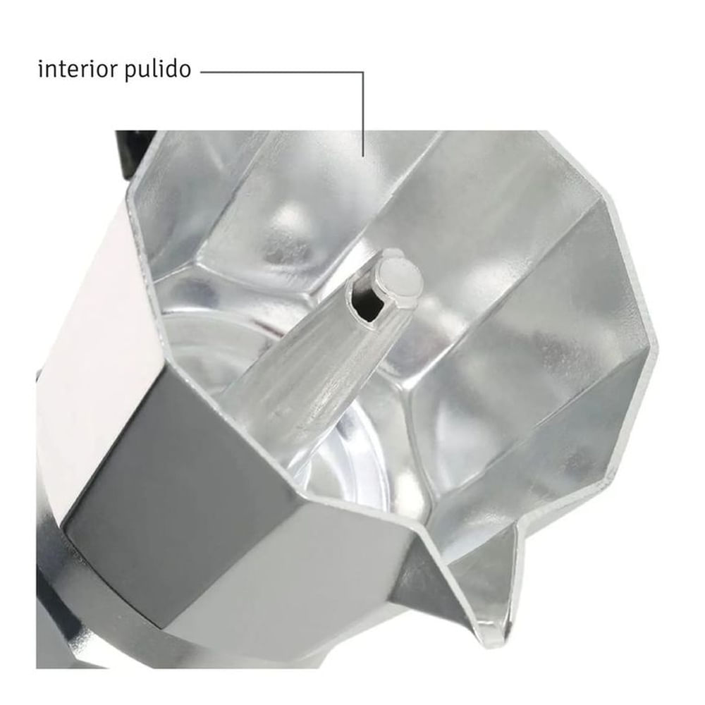 Cafetera Italiana Aluminio Pulido 9 Tazas HUDSON
