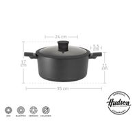 Cacerola / Olla de Aluminio Antiadherente Daily 24cm con Tapa HUDSON