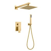 Set Monocomando para Ducha de Acero Inoxidable Dorado