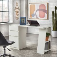 Escritorio Moderno Kahlen 3 Cajones Color Blanco