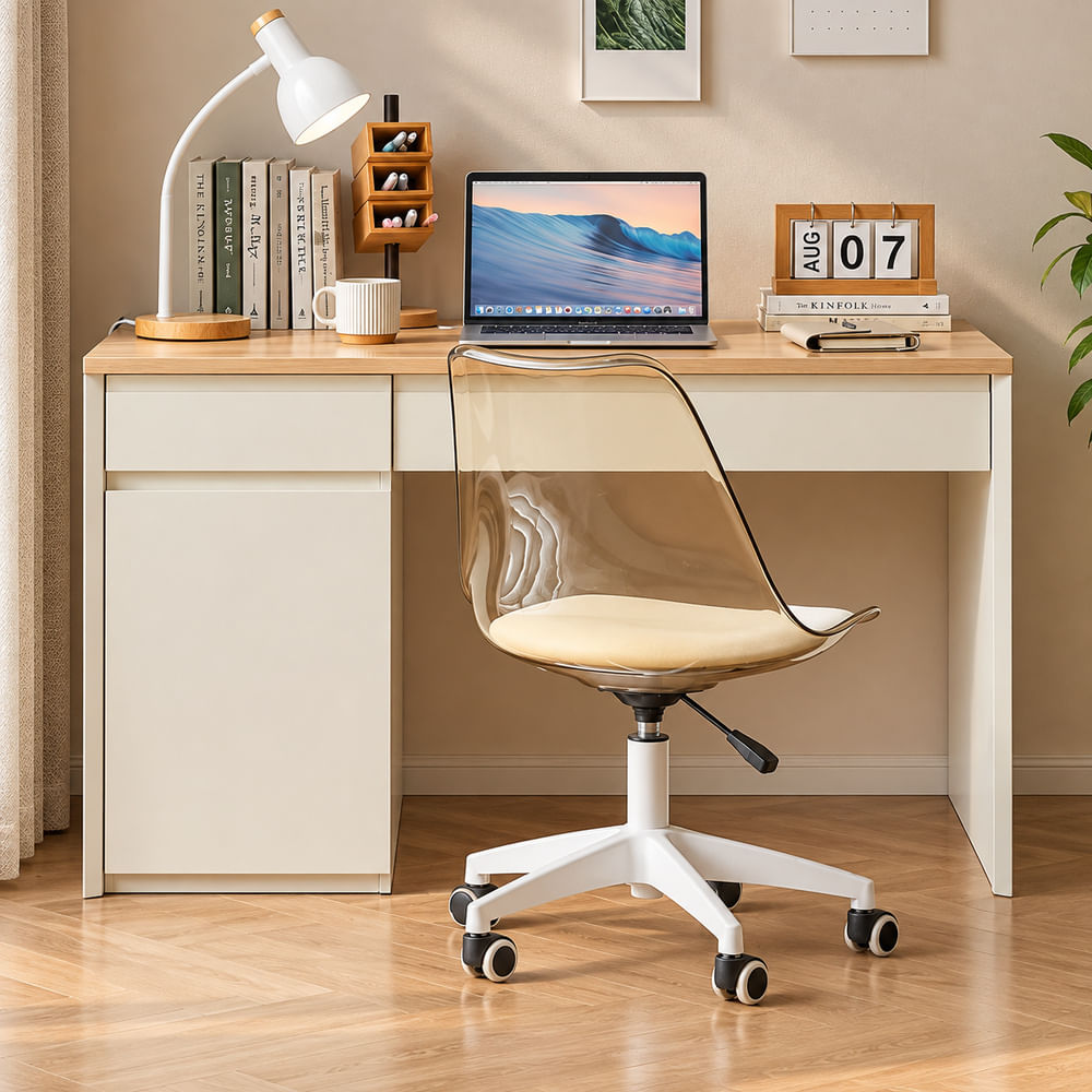 Escritorio Minimalista Dannielo Ventitas Home Color Rovere y Capri