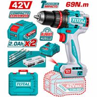 Taladro Percutor Atornillador TOTAL 42V 69NM TIDLI426982 2 Baterias